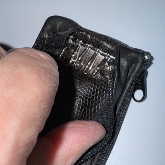 New Vintage Genuine Black Leather 3 in 1 Coins, Bills and Keys Holder with Box - Picture 4 of 8